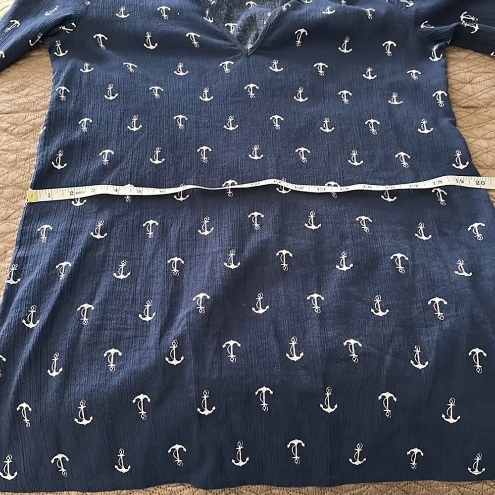 J. Crew | Navy Anchor Cover- up Dress/Tunic Size S